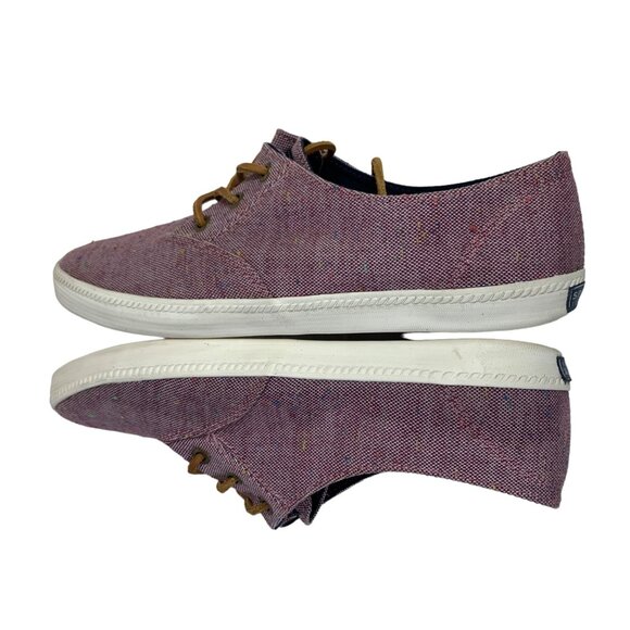 Sperry Top Sider Boat Shoe Sneaker Size 11 Purple Flecked Canvas Rawhide Lace Up - Picture 4 of 15